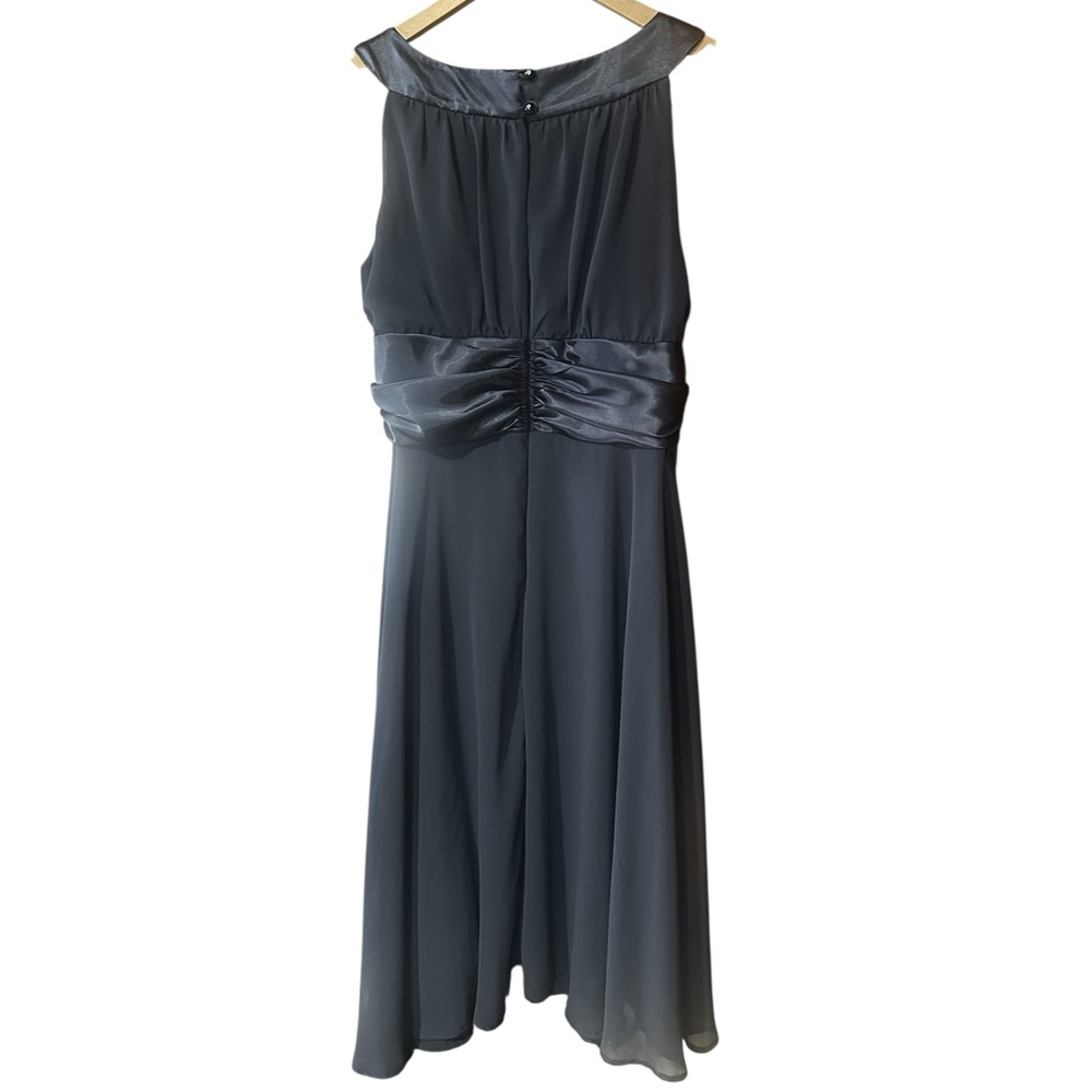 Connected Apparel Midi Formal Sleeveless A-Line Dress Off Black Size 10 P - Picture 3 of 9